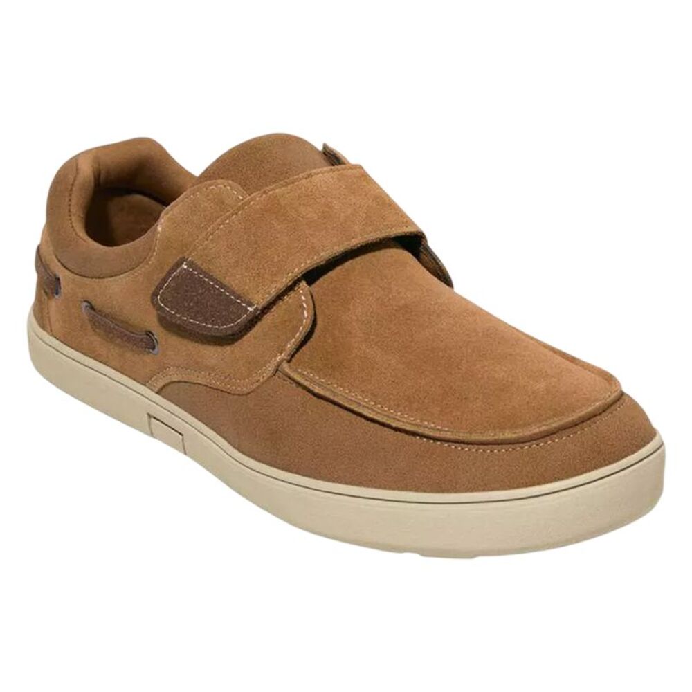 Atlas For Men Mens Split Leather Boat Style Moccasins / Camel